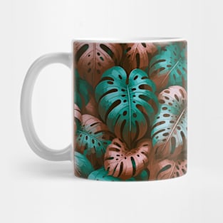 Pastel Monstera Tropical Leaves Mug